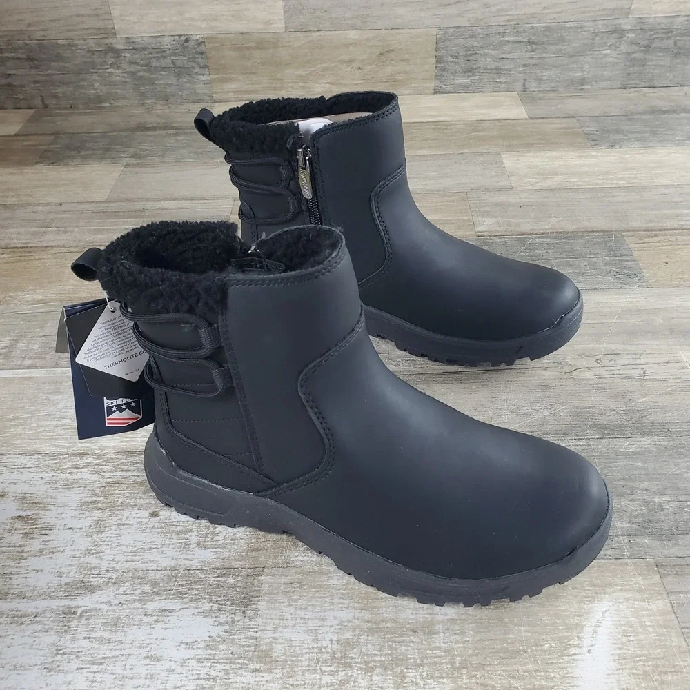 Khombu Boots Womens Size 6 Black Sarah Thermolite Faux Fur Winter Snow